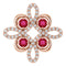 14K Rose Natural Ruby & 1/6 CTW Natural Diamond Clover Pendant