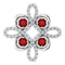 14K White Natural Mozambique Garnet & 1/6 CTW Natural Diamond Clover Pendant