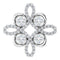 Platinum 3/8 CTW Natural Diamond Clover Pendant