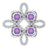 14K White Natural Amethyst & 1/6 CTW Natural Diamond Pendant