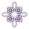 14K White Natural Amethyst & 1/6 CTW Natural Diamond Pendant