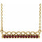 14K Yellow Natural Mozambique Garnet Infinity-Inspired Bar 18