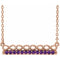 14K Rose Natural Amethyst Infinity-Inspired Bar 16