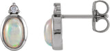 Cabochon Bezel-Set Earrings