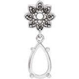 Platinum 8x5 mm Pear Floral-Inspired Pendant Mounting