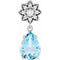 14K White Natural Aquamarine & .08 CTW Natural Diamond Floral-Inspired Pendant