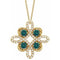14K Yellow Natural Alexandrite & 1/6 CTW Natural Diamond Clover 18