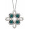 14K White Natural Alexandrite & 1/6 CTW Natural Diamond Clover 18