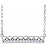 Sterling Silver 1/5 CTW Natural Diamond Infinity-Inspired Bar 16" Necklace