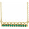 14K Yellow Natural Emerald Infinity-Inspired Bar 16