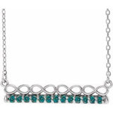 14K White Natural Alexandrite Infinity-Inspired Bar 18" Necklace