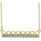14K Yellow Natural Blue Zircon Infinity-Inspired Bar 18