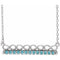 Platinum Natural Blue Zircon Infinity-Inspired Bar 18