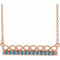 14K Rose Natural Blue Zircon Infinity-Inspired Bar 16