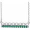 14K White Natural Emerald Infinity-Inspired Bar 18