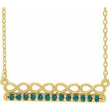 14K Yellow Natural Alexandrite Infinity-Inspired Bar 18" Necklace