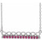 Platinum Natural Pink Tourmaline Infinity-Inspired Bar 18