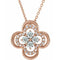 14K Rose 1/3 CTW Natural Diamond Clover 18