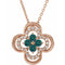 14K Rose Lab-Grown Alexandrite & .08 CTW Natural Diamond Clover 18