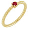 14K Yellow 3 mm Natural Ruby Solitaire Rope Ring