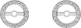 14K White Gold 1/8 CTW Natural Diamond Earring Jackets with 5.3 mm ID