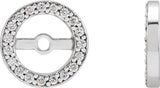 14K White Gold 1/8 CTW Natural Diamond Earring Jackets with 5.3 mm ID