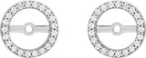 14K White Gold 1/10 CTW Natural Diamond Earring Jackets with 6.1 mm ID