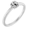 Sterling Silver 4 mm Round Solitaire Rope Ring Mounting