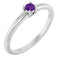 14K White Natural Natural Amethyst Ring