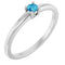 Sterling Silver Natural Blue Zircon Ring