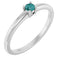14K White Lab-Grown Alexandrite Ring