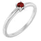 Platinum Natural Garnet Mozambique Ring