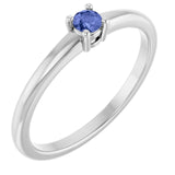 14K White Natural Tanzanite Ring
